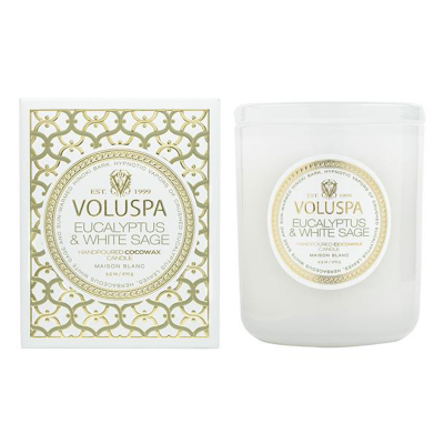 Voluspa Classic Boxed Candle Eucalyptus And White Sage 60h