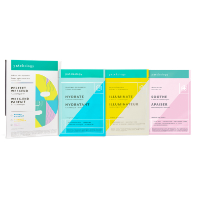 Patchology Perfect Weekend FlashMasque sheet mask Trio (1Hydrate, 1Illuminate & 1Soothe)