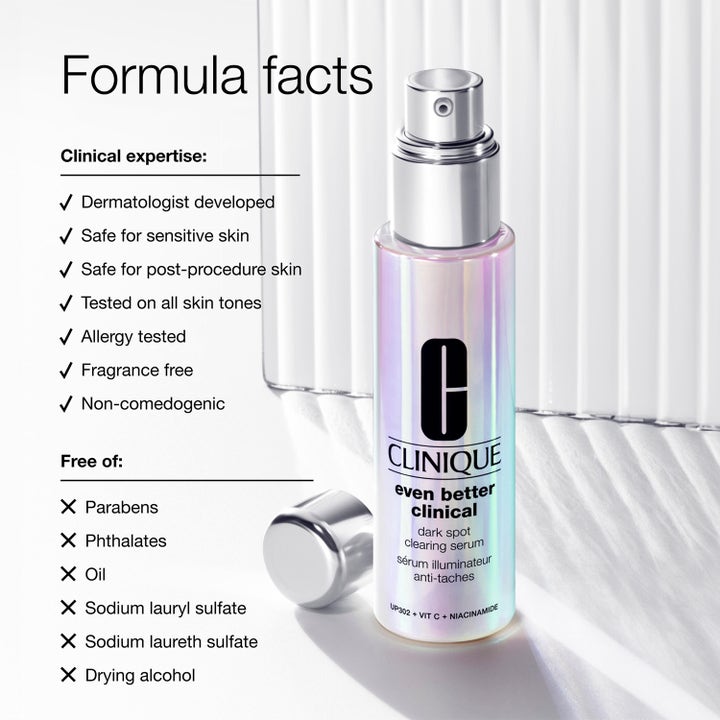 Clinique Even Better Dark Spot Clearing Serum 50 ml kirkastava seerumi helmiäishohtoisessa pullossa