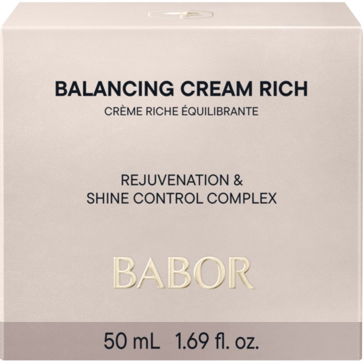 Babor Balancing Cream rich 50 ml mattaava ja silottava kasvovoide sekaiholle valkoisessa pakkauksessa.