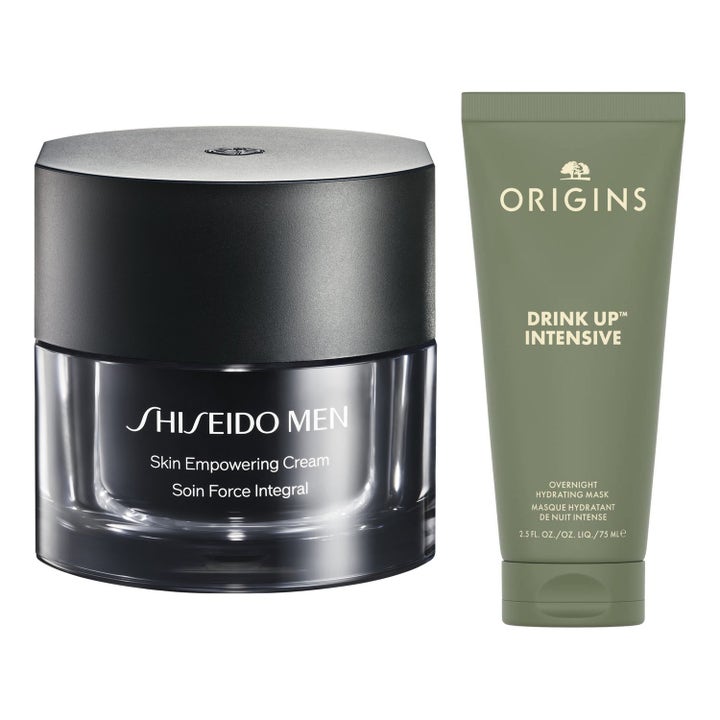 Shiseido Men Skin Empowering Cream ja Origins Drink Up Intensive yönaamio kosteuttavat ihoa tehokkaasti.