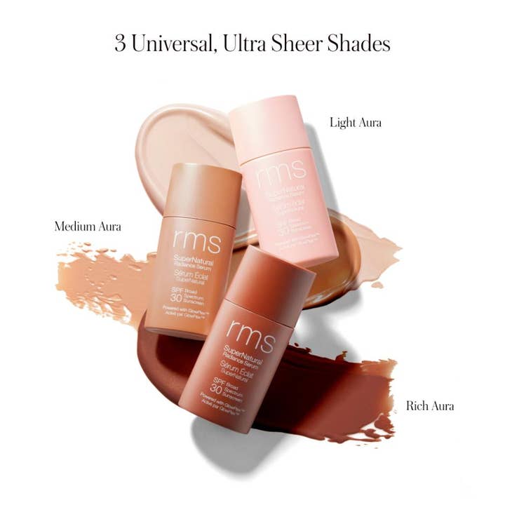 RMS Beauty SuperNatural Tinted Serum SPF30 30 ml suojaava seerumi kolmessa sävyssä nestemäisellä tekstuurilla