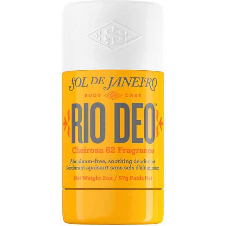 Sol de Janeiro Rio Deo 57g rauhoittava alumiiniton deodorantti kirkkaankeltaisessa hylsyssä valkoisella korkilla