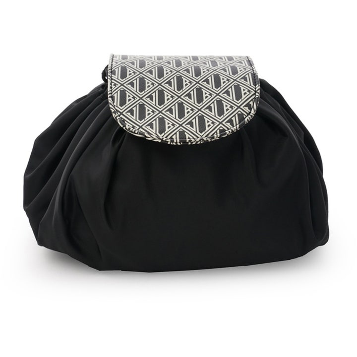 JLB Round Drawstring Bag M Black-White