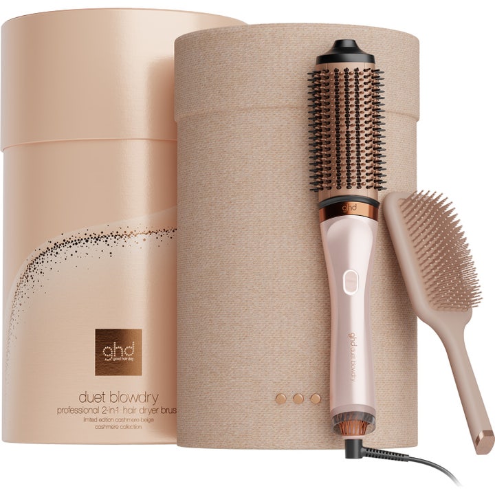 Duet Blowdry 2-in-1 Hair Dryer Brush - Festive Gift Set In Cashmere Beige