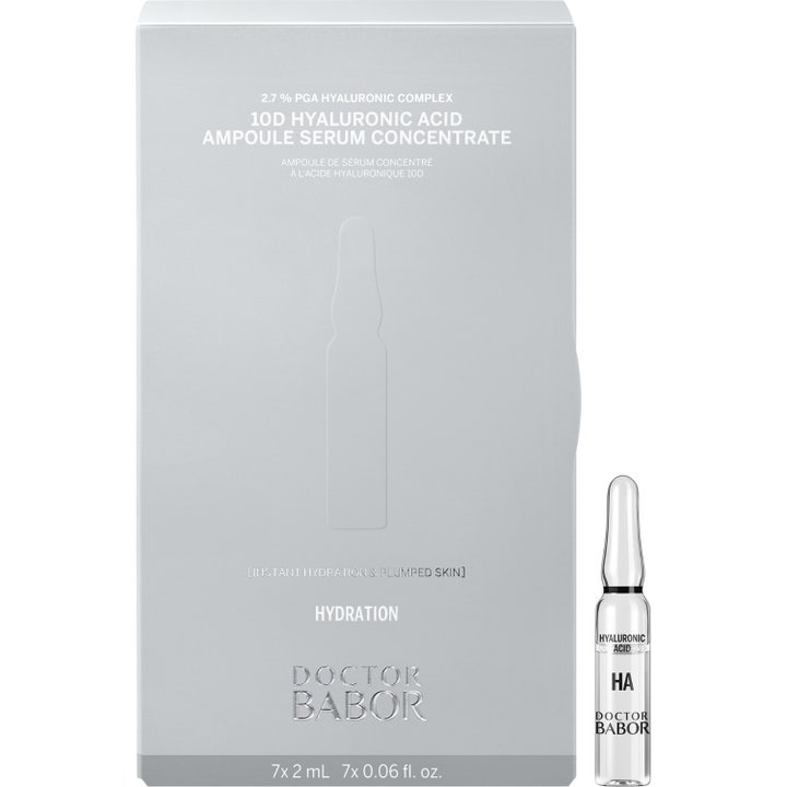 Babor DOC 10d Hyaluronic Acid Ampoule Serum 14 ml kosteuttava seerumi harmaassa pakkauksessa lasiampulleina