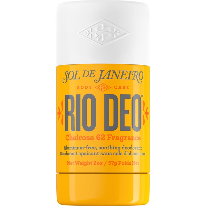 Sol de Janeiro Rio Deo 57g rauhoittava alumiiniton deodorantti kirkkaankeltaisessa hylsyssä valkoisella korkilla