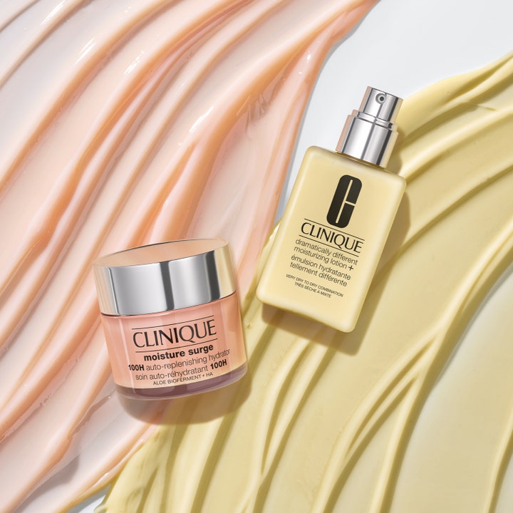 Clinique Dramatically Different Moisturizing Lotion 125 ml kosteusvoide keltaisilla ja persikkaisilla voideraidoilla.