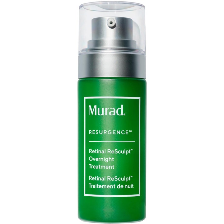 Murad Resurgence Retinal ReSculpt Overnight Treatment kiinteyttävä yöhoito vihreässä pullossa hopeisella pumpulla