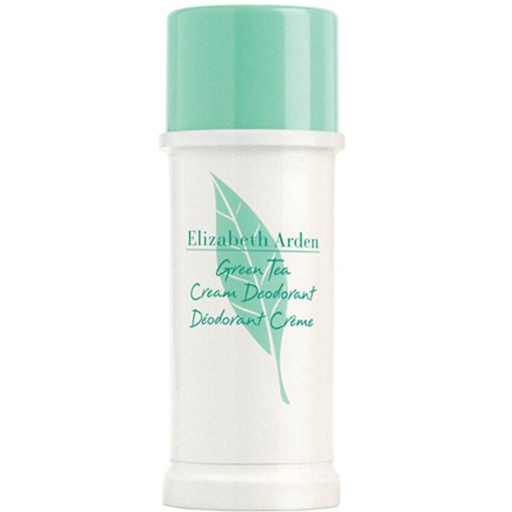 Elizabeth Arden Green Tea Cream Deodorant 40 ml raikastava voidedeodorantti valkoisessa hylsyssä mintunvihreällä korkilla.
