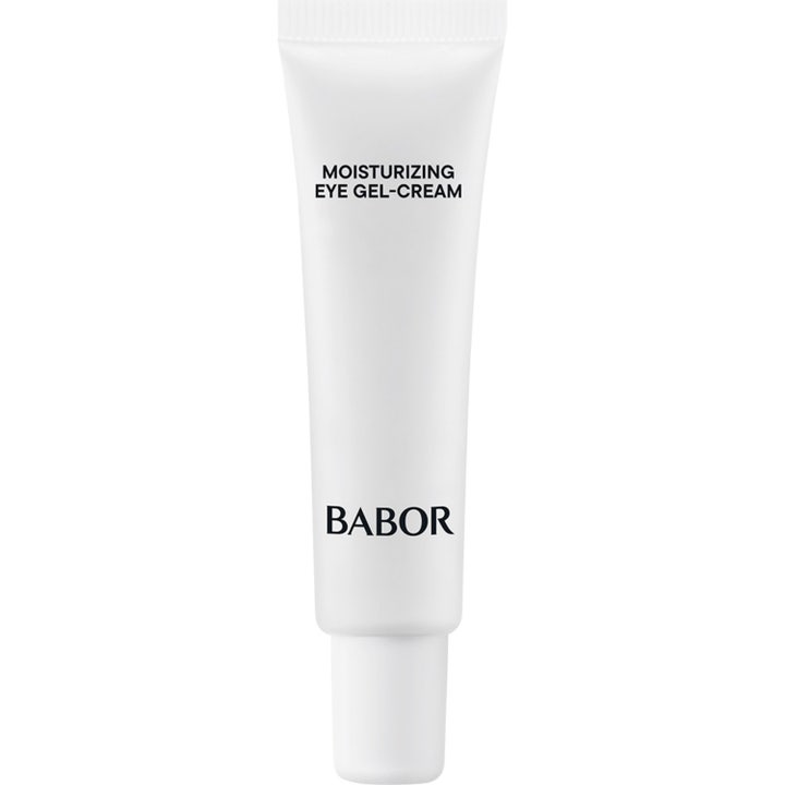Babor Skinovage Moisturizing Eye Gel-Cream 15 ml kosteuttava silmänympärysvoide valkoisessa kapeassa tuubissa.