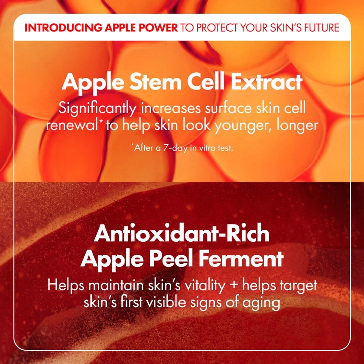 Origins Youthtopia Peptide Plumping Apple Cream 50 ml kasvovoide sisältää omenan kantasolu-uutetta ja fermenttiä.