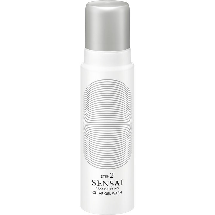 Sensai Silky Purifying Clear Gel Wash 145 ml syväpuhdistava geeli valkoinen pullo hopeisella korkilla