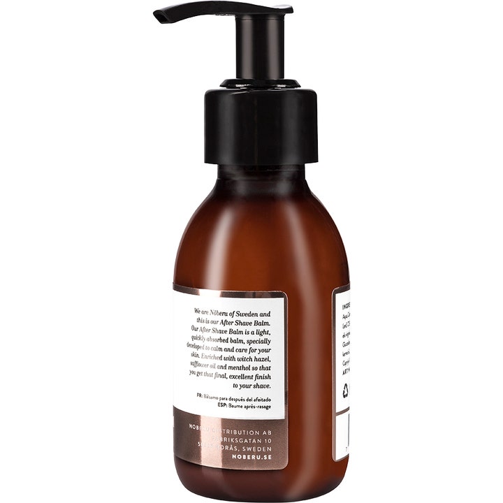 Nõberu Stockholm Face & After Shave Balm 50 ml on rauhoittava voide ruskeassa pumppupullossa.
