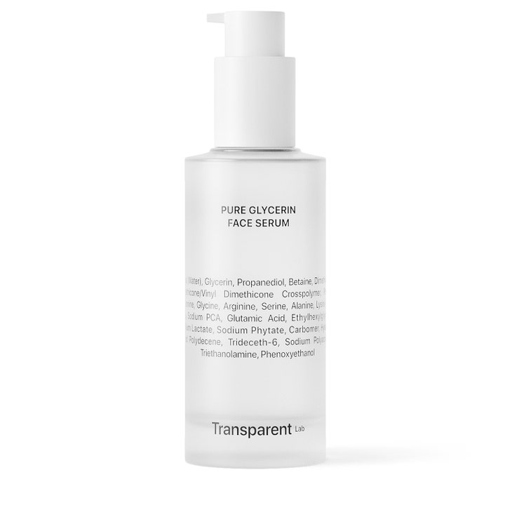 Transparent Lab Pure Glycerin Face Serum 30 ml kosteuttava seerumi valkoisessa pumppupullossa.