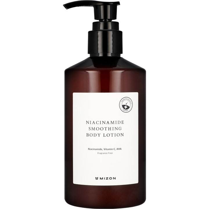 Mizon Niacinamide Smoothing Body Lotion niasiiniamidia sisältävä silottava vartalovoide ruskeassa pumppupullossa