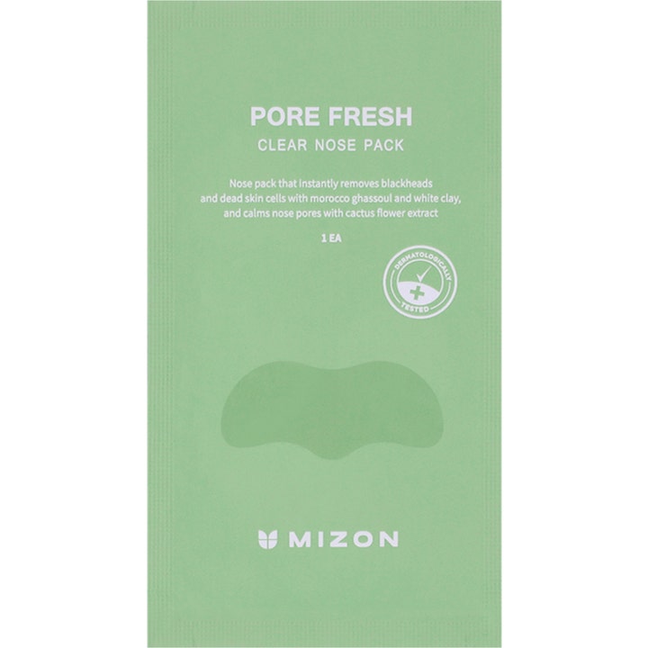 Mizon Pore Fresh Clear Nose Pack 1 kpl syväpuhdistava nenälaastari vaaleanvihreässä pussissa.