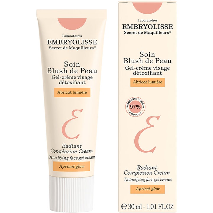 Embryolisse Radiant Complexion Cream 30 ml heleyttävä päivävoide tuo hehkua vaaleassa tuubissa ja pakkauksessa.
