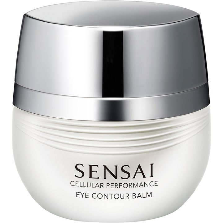 Sensai Cellular Performance Eye Contour Balm 15 ml silmänympärysvoide valkoisessa purkissa hopeisella korkilla