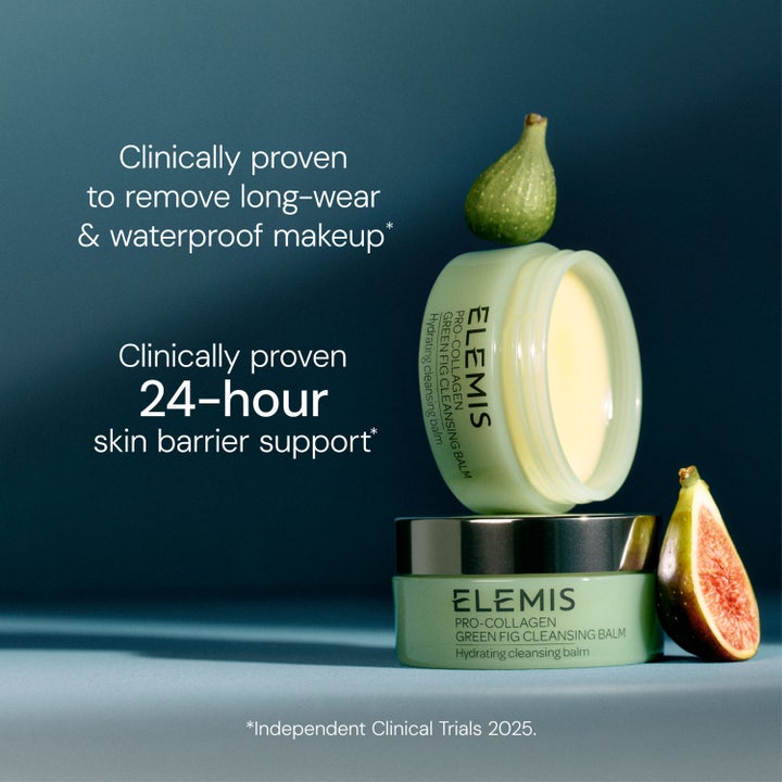 Elemis Pro-Collagen Green Fig Cleansing Balm 100 g puhdistusbalmi poistaa meikin ja vahvistaa ihon suojamuuria.