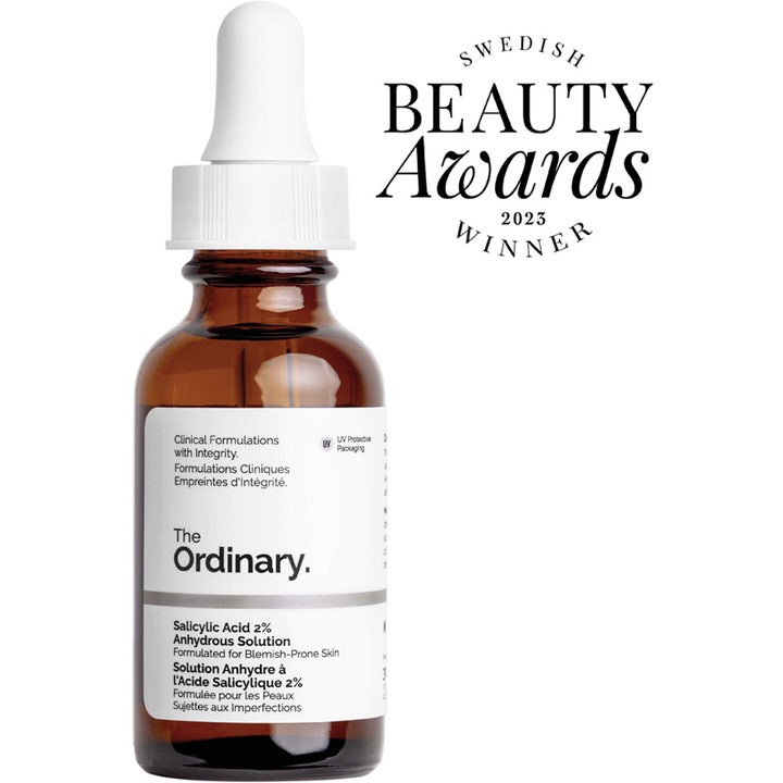 The Ordinary Salicylic Acid 2% Anhydrous Solution 30 ml seerumi ruskeassa lasipullossa, Swedish Beauty Awards voittaja.