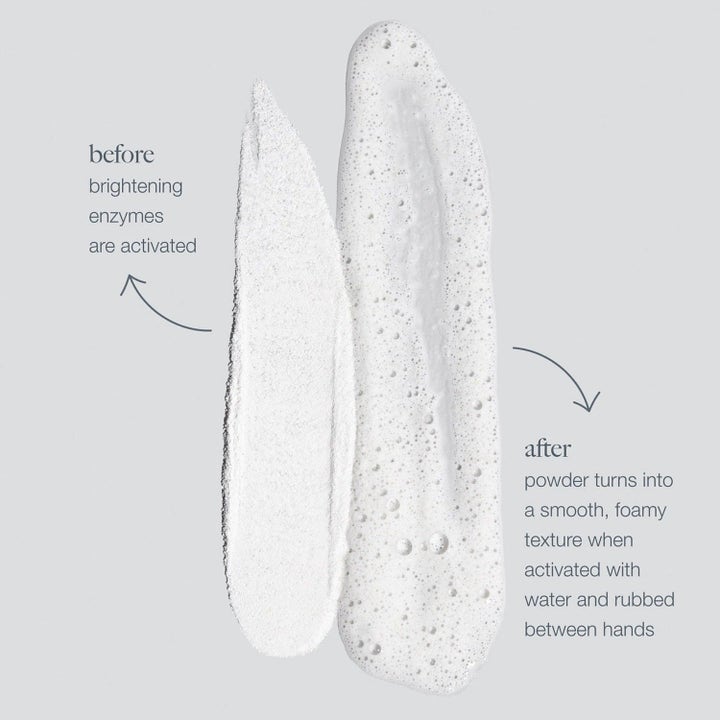 Dermalogica Cleanse & Renew Starter Set kirkastava kuorintajauhe muuttuu veden avulla pehmeäksi puhdistusvaahdoksi.