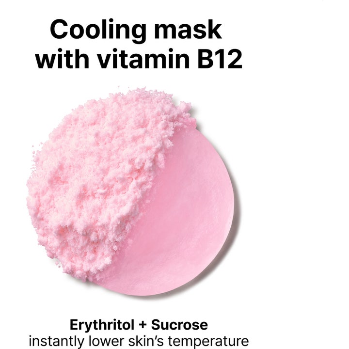 Dr.Jart+ Cryo Sorbet Icy Facial Mask 3 g viilentävä kasvonaamio vaaleanpunaisella sorbettimaisella B12-vitamiinihitteellä.