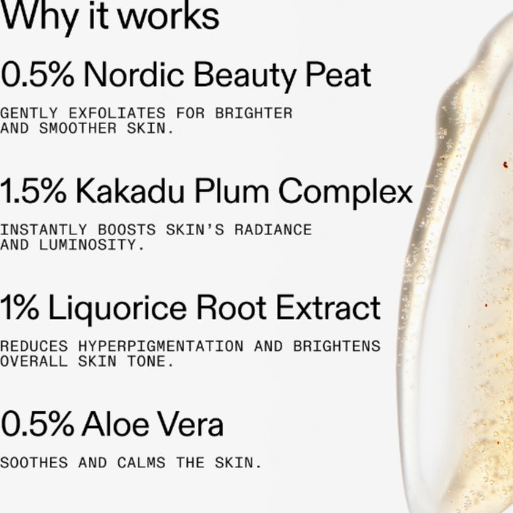 The INKEY List Fulvic Acid Cleanser 150 ml kirkastava puhdistusgeeli, jossa on kuplia ja pieniä hiukkasia.