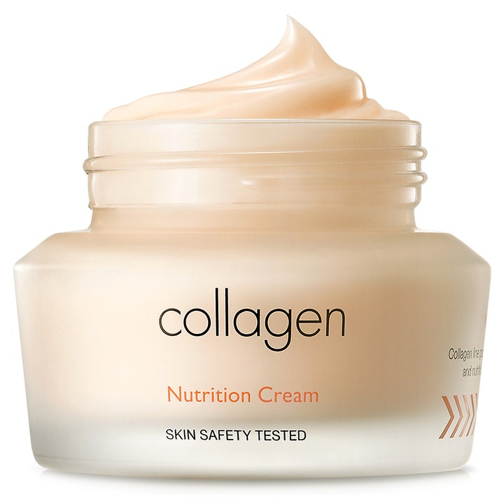 It'S SKIN Collagen Nutrition Cream 50 ml ravitseva kasvovoide vaaleassa lasipurkissa täyteläisellä koostumuksella.