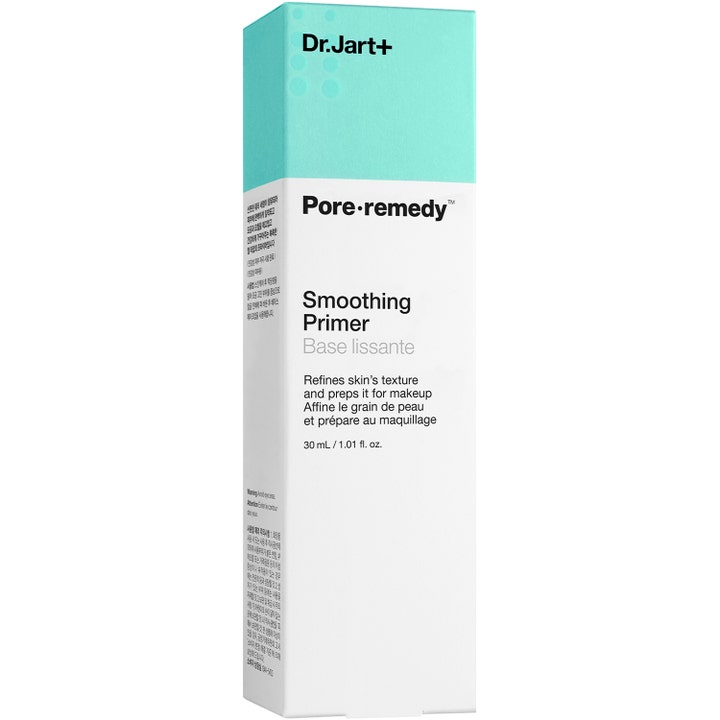 Dr.Jart+ Pore-remedy Smoothing Primer 30 ml tasoittava meikinpohjustaja valkoisessa pakkauksessa vihreällä yläosalla