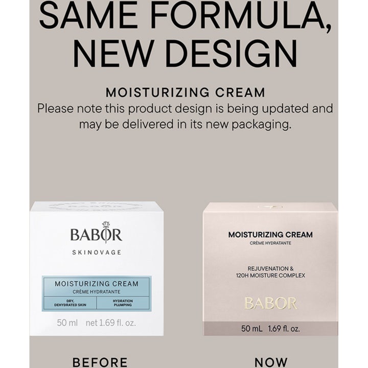 Babor Moisturizing Cream 50 ml kosteuttava päivävoide ja lähikuva herkän vaaleanpunaisesta kukasta