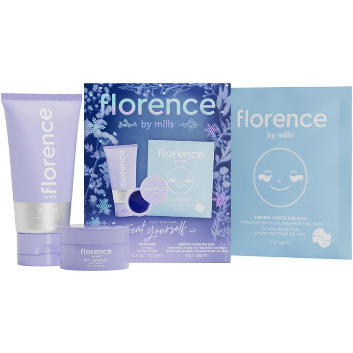 Florence by Mills Masking Party Gift Set kosteuttava ihonhoitosetti sisältää naamioita ja silmänaluslaput.