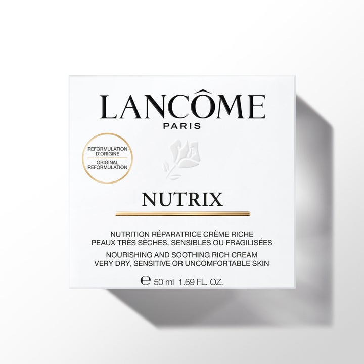 Lancôme Nutrix Visage 50 ml ravitseva kasvovoide valkoisessa pahvipakkauksessa erittäin kuivalle iholle.