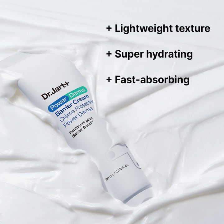 Dr.Jart+ Power Derma Barrier Cream 80 ml kosteuttava kasvovoide kermamaisessa tekstuurissa fast-absorbing-tekstillä