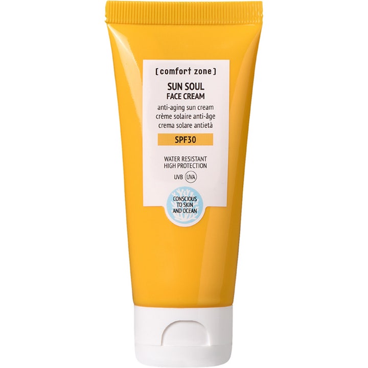 Comfort Zone Sun Soul Face Cream SPF30 60 ml anti-age aurinkovoide keltaisessa tuubissa jossa on valkoinen korkki