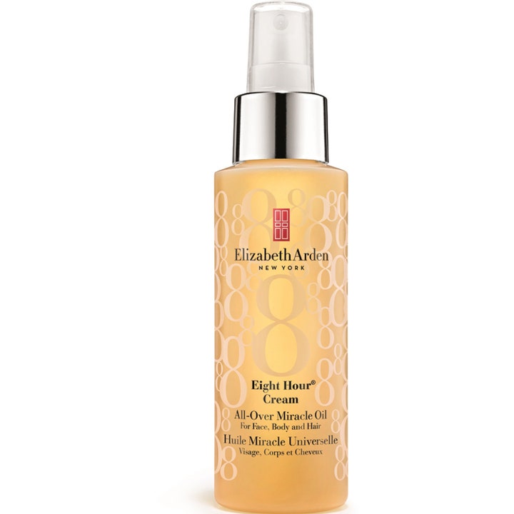 Elizabeth Arden Eight Hour Cream All-Over Miracle Oil 100 ml monitoimiöljy antaa hehkua kultaisessa suihkepullossa.