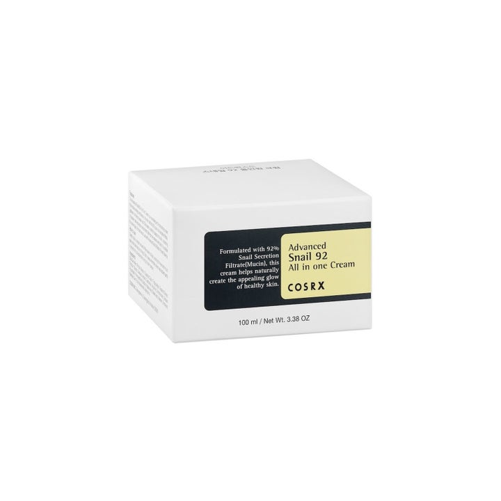 COSRX Advanced Snail 92 Cream Duo 200 ml kosteuttava etanavoide valkoisessa pahvipakkauksessa keltaisella etiketillä