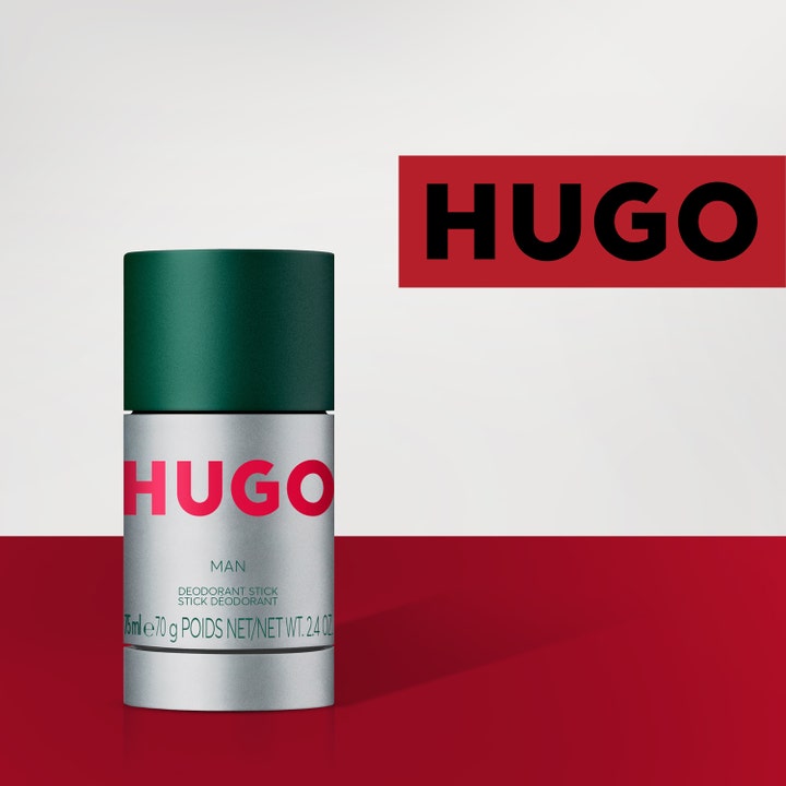 Hugo Boss Hugo Green Deostick 75 ml miesten deodorantti tuo raikkautta hopeisessa hylsyssä vihreällä korkilla.