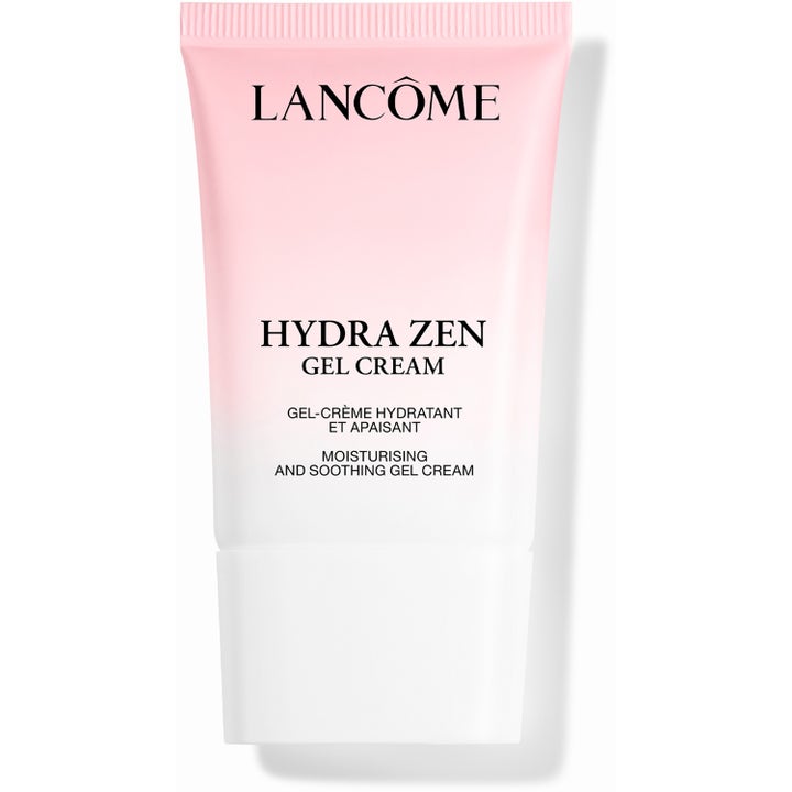 Lancôme Hydra Zen Gel Cream kosteuttava ja rauhoittava kasvovoide vaaleanpunaisessa liukuvärjätyssä tuubissa