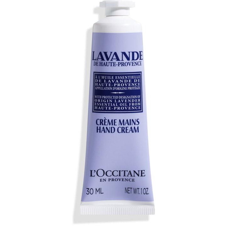 L'Occitane en Provence Lavender Hand Cream 30 ml kosteuttava käsivoide vaaleansinisessä tuubissa.
