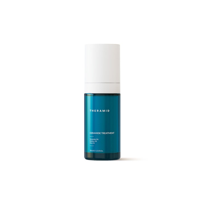 Theramid Ceramide Treatment 30 ml vahvistava seerumi sinisessä pumppupullossa valkoisella korkilla.