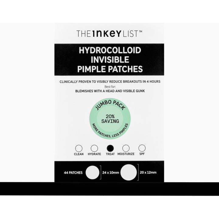 The INKEY List Hydrocolloid Invisible Pimple Patches 22 kpl finnilaastari hoitaa näppyjä läpinäkyvillä pyöreillä lapuilla.