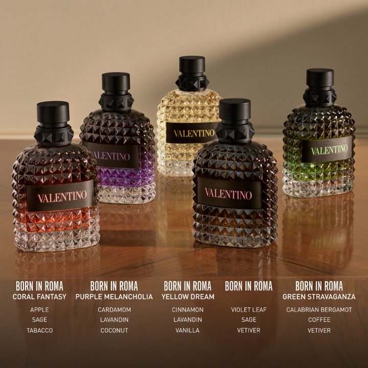 Valentino Born In Roma Uomo Green Stravaganza EdT 50 ml miesten tuoksu vihreässä lasipullossa tähtianiksen kera