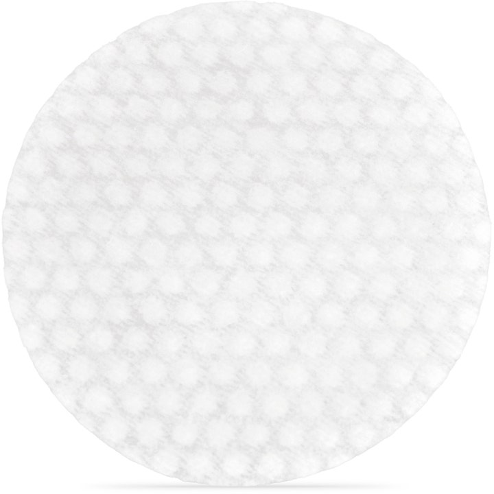 Babor DOC Exfoliating Peel Pads 40 kpl kirkastava kuorintalappu on pyöreä ja valkoinen kuvioidulla pinnalla.