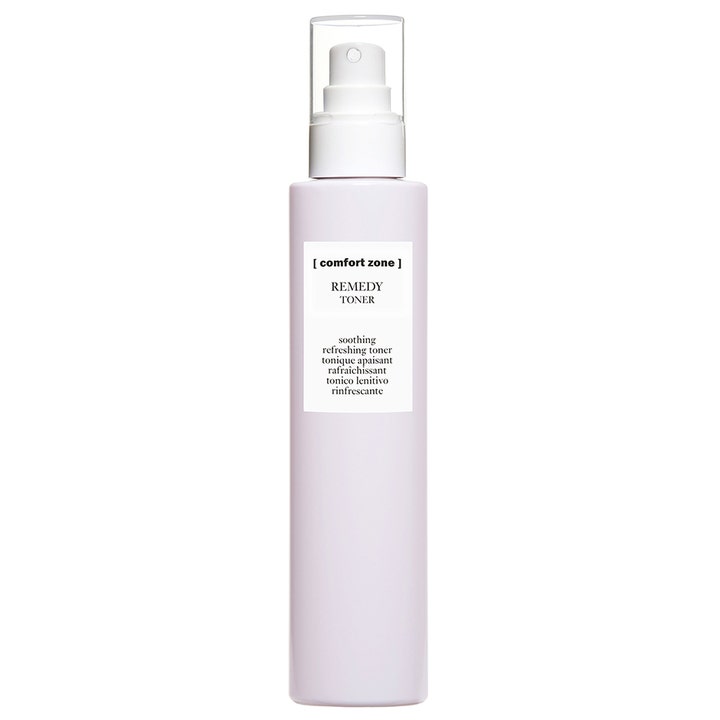 Comfort Zone Remedy Toner 200 ml rauhoittava kasvovesi vaaleanvioletissa suihkepullossa kirkkaalla korkilla