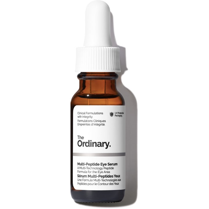 The Ordinary Multi-Peptide Eye Serum 15 ml kirkastava silmänympärysserumi ruskeassa lasipullossa