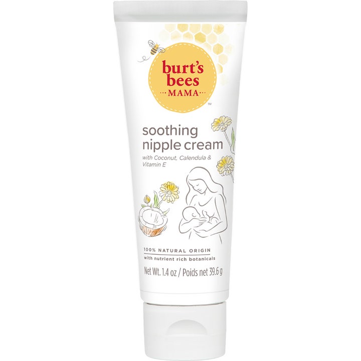 Burt's Bees Mama Soothing Nipple Cream 39,6 g rauhoittava nännivoide valkoinen tuubi keltaisilla kukka- ja äitikuvioilla