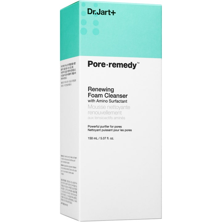 Dr.Jart+ Pore-remedy Renewing Foam Cleanser 150 ml puhdistava kasvojenpuhdistusaine mintunvihreässä pahvipakkauksessa