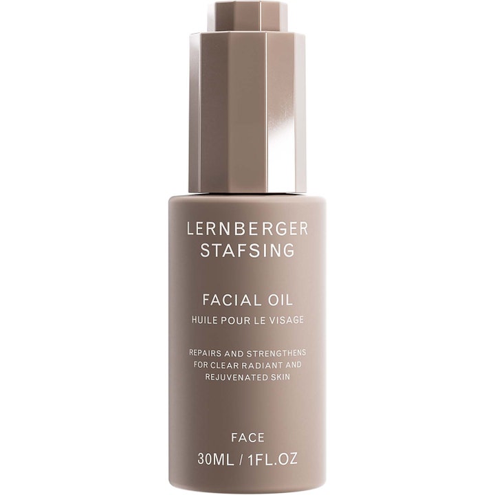 Lernberger Stafsing Facial Oil 30 ml korjaava kasvoöljy mattapintaisessa beigessä lasipullossa.