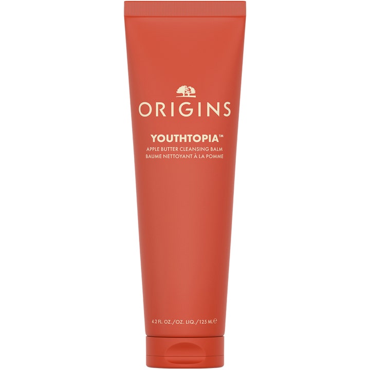 Origins Youthtopia Apple Butter Cleansing Balm 125 ml puhdistustuote punaisessa puristustuubissa.